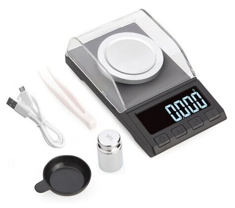 Весы электронные высокоточные 0,001г-100г с аккумулятором Professional Digital Jewelry Scale 8068-series - фотография № 2