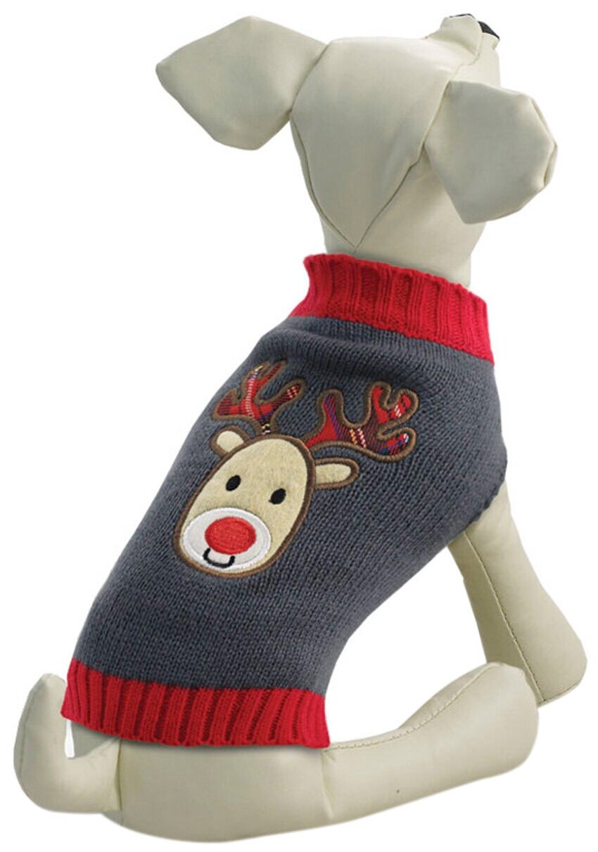 TRIOL свитер для собак Олененок серый (M) - фотография № 1