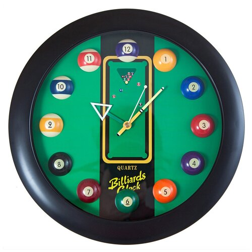 Часы настенные «12 шаров» D32 см (зеленые), пластик