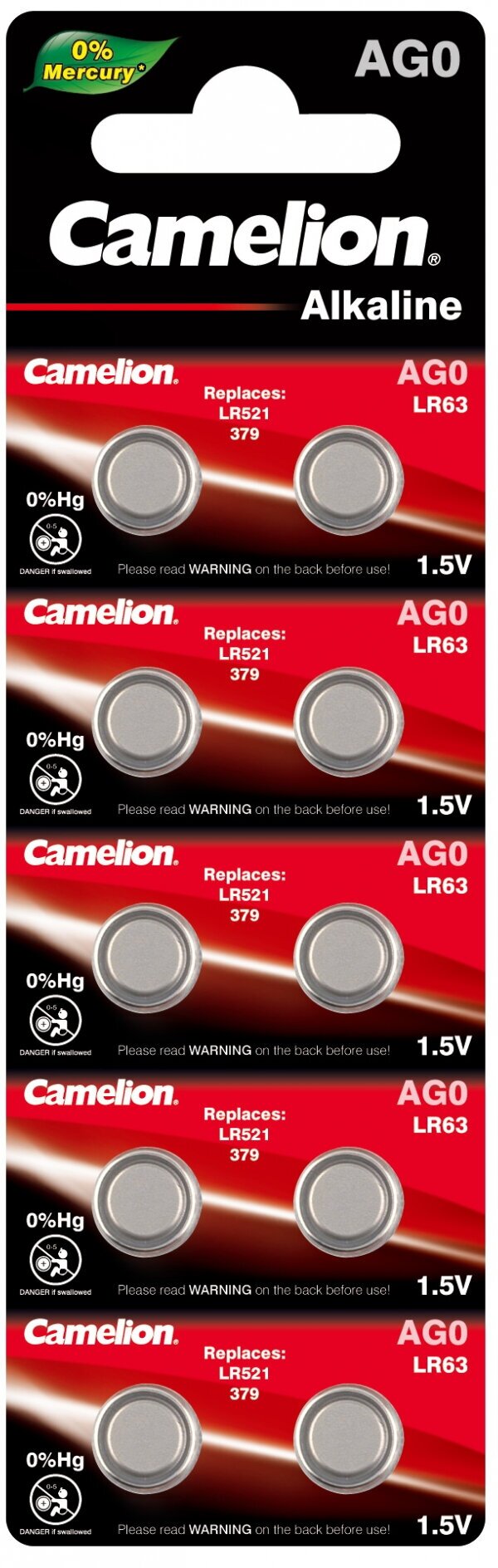 G 0 BL-10 Mercury Free ( 379A/LR521 батарейка для часов) CAMELION AG0-BP10(0%HG) (40 шт.)