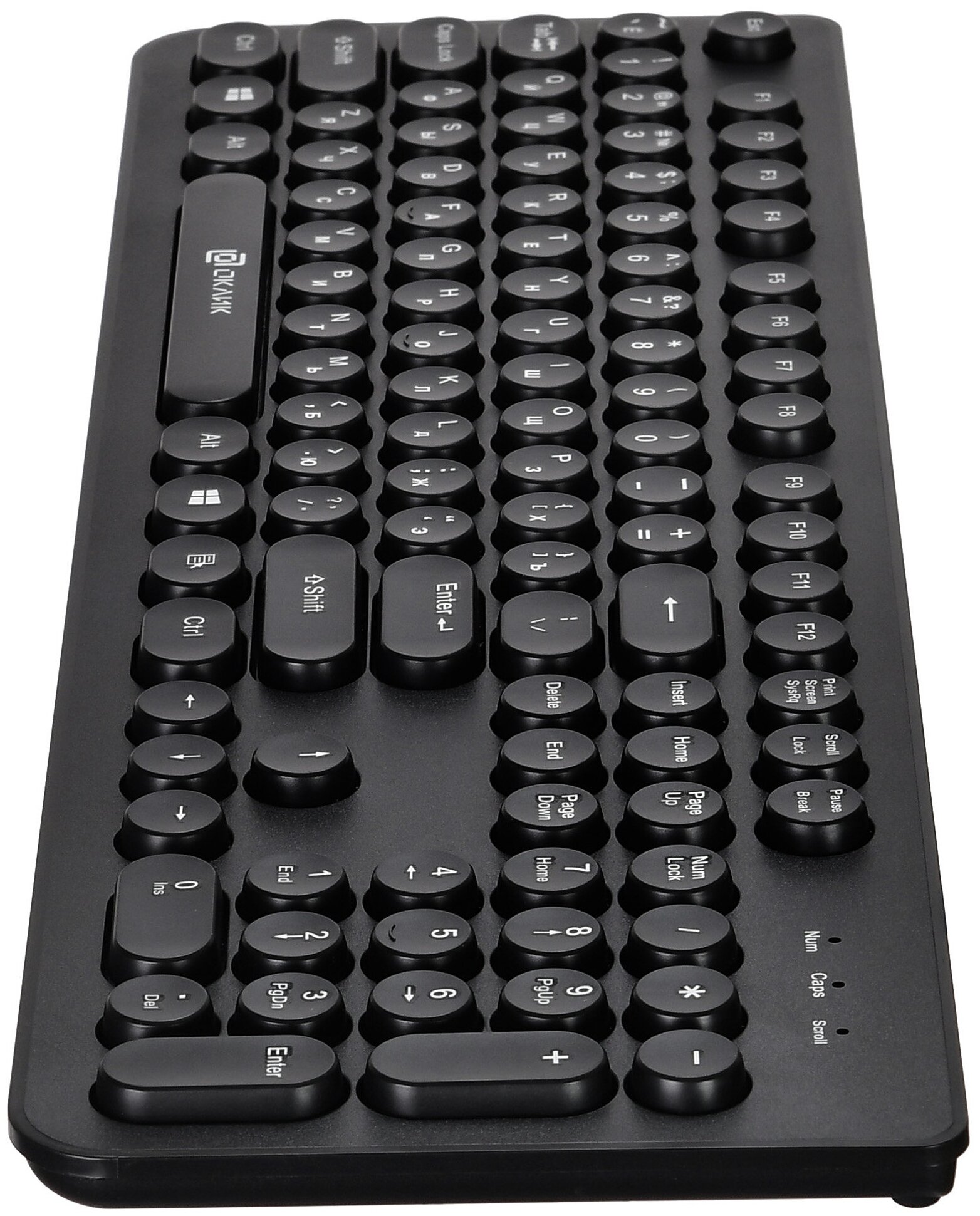 Клавиатура OKLICK , USB, белый мятный - фото №3