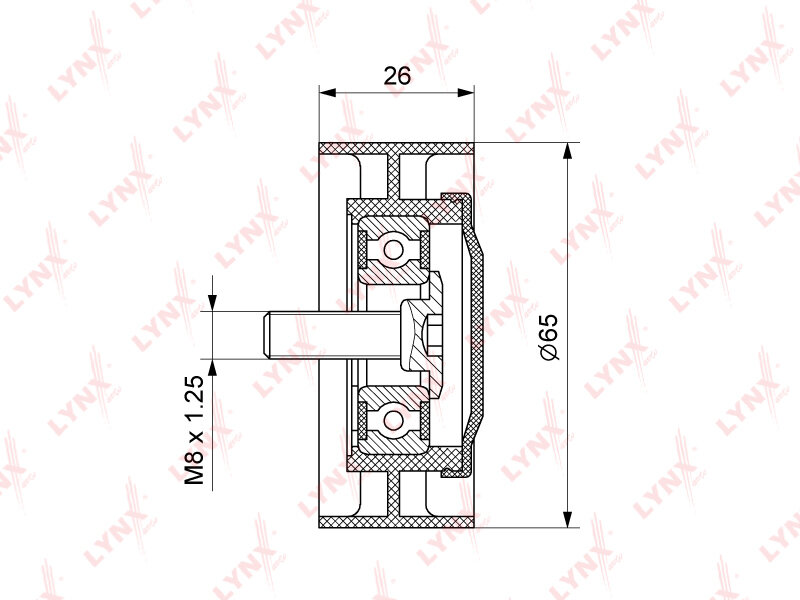 Ролик натяжной приводного ремня LYNXauto PB-5132