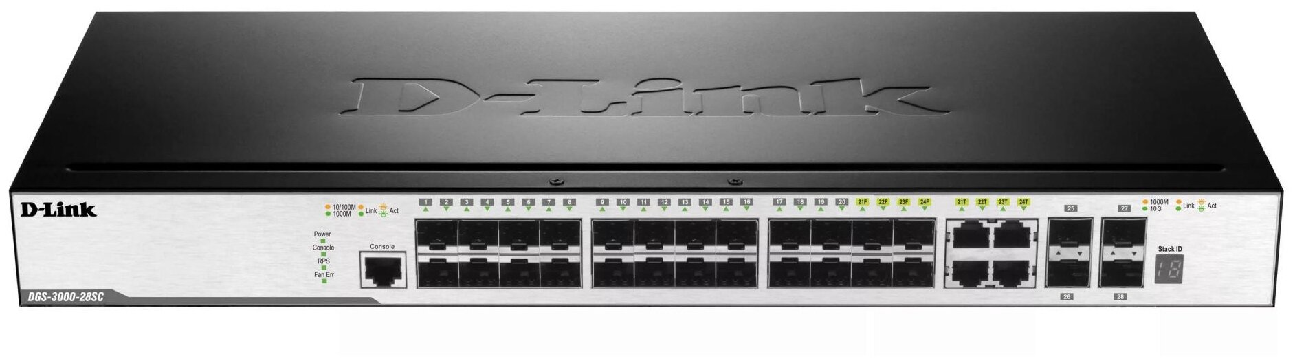 Коммутатор D-link DGS-3000-28SC/A1A 20xSFP Gb, 4xCombo UTP/SFP Gigabit, 4x10GBase-X SFP+, L2