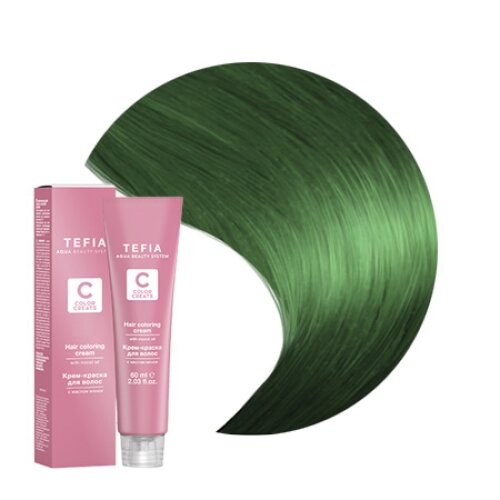 TEFIA ABS Крем-краска для волос с маслом монои, 60 мл 0.13 зеленый