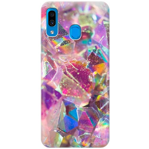 фото Re:pa накладка transparent для samsung galaxy a20 / a30 с принтом "розовые кристаллы"