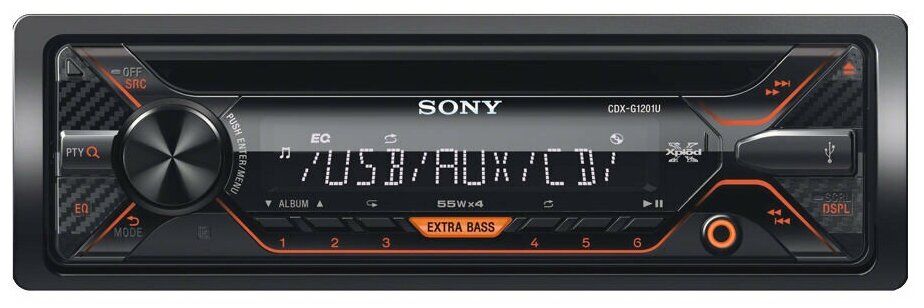 Автомагнитола Sony CDX-G1200U, черный, RAM 1 ГБ