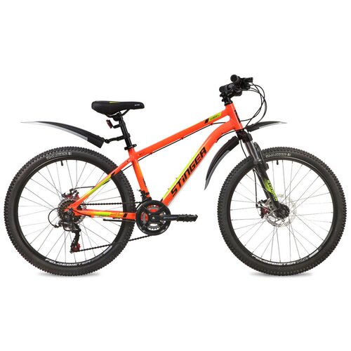 Подростковый горный MTB велосипед Stinger Element Evo 24 2020 с крыльями черный 12 требует финальной сборки 2296000₽