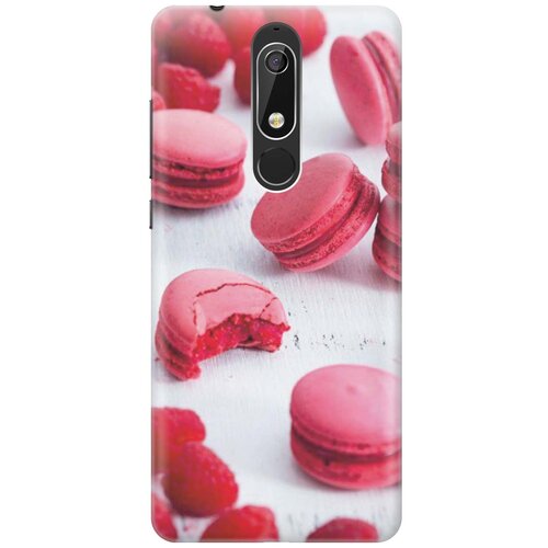 фото Cиликоновый чехол на nokia 5.1 / нокиа 5.1 с принтом "малиновые макаруны" gosso