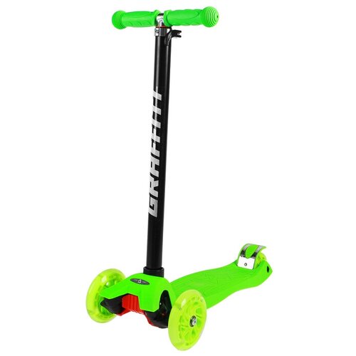 фото Graffiti самокат graffiti, колёса световые pu 120/70 мм, abec 7, цвет чёрный