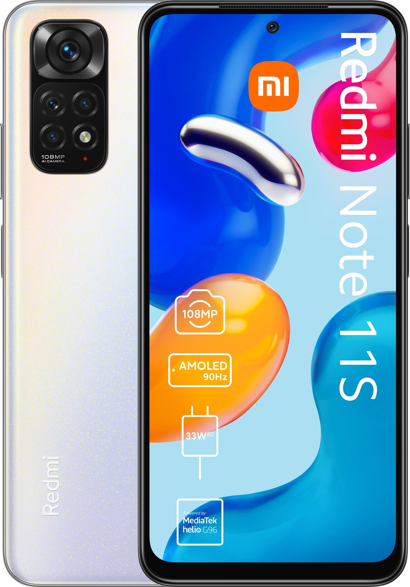 Смартфон Xiaomi Redmi Note 11S 4G 8/128 ГБ Global, Dual nano SIM, белый жемчуг