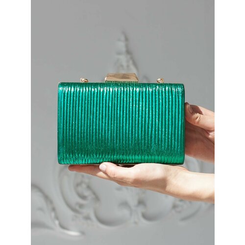 Сумка  клатч Неушанка, фактура рельефная, зеленый