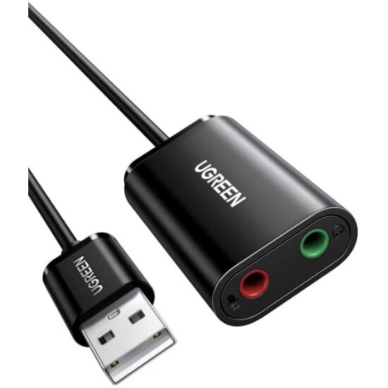 Адаптер Ugreen USB-A - AUX Jack 3.5 мм (f), черный