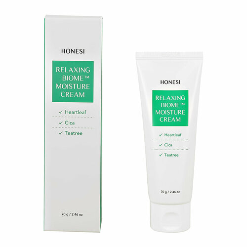 Крем для лица HONESI с экстрактами хауттюйнии, центеллы азиатской, чайного дерева и гиалуроновой кислотой (увлажняющий и успокаивающий) 70 г