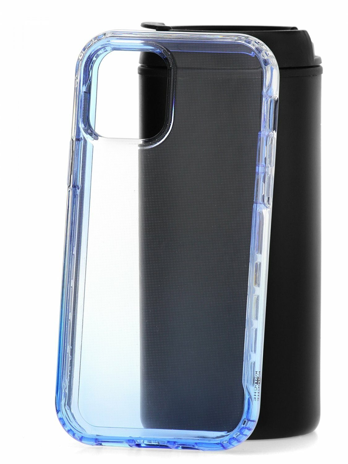 Чехол для Apple iPhone 12 / 12 Pro КRUЧЕ Gradient Blue, силиконовый бампер с защитой камеры, пластиковый защитный кейс, прозрачная накладка