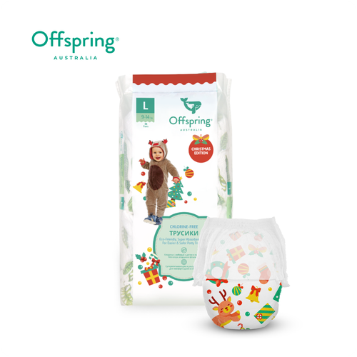 Offspring трусики-подгузники, L 9-14 кг 36 шт расцветка Новый год