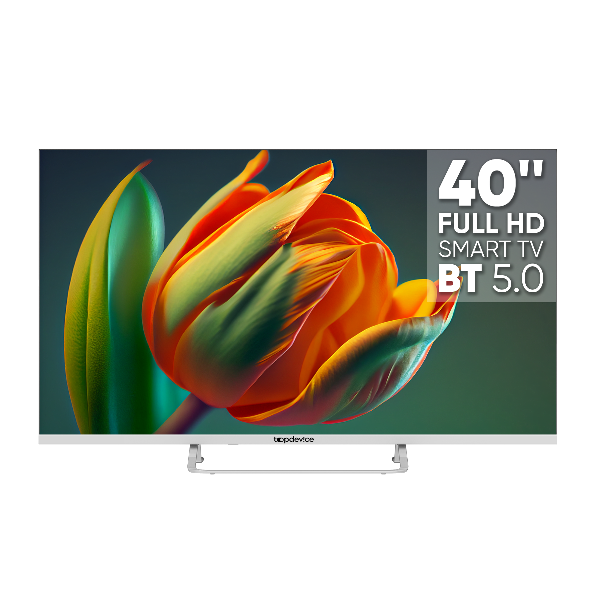 Телевизор Topdevice 40" TDTV40CS04F_WE FRAMELESS NEO, FulHD 1080p, Smart TV WildRed, белый