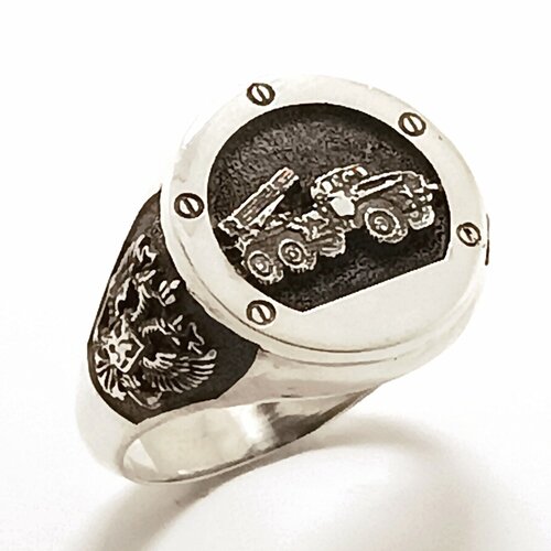 Печатка Tutushkin jeweler 01-16-0044-0-23 серебро, 925 проба, оксидирование, размер 23, серебряный