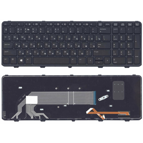 Клавиатура для ноутбука HP 450 G2 черная с рамкой с подсветкой клавиатура для hp probook 430 g2 440 g0 440 g1 p n nsk cp0sw 9z n9jsw 00r 639396 251 711588 251