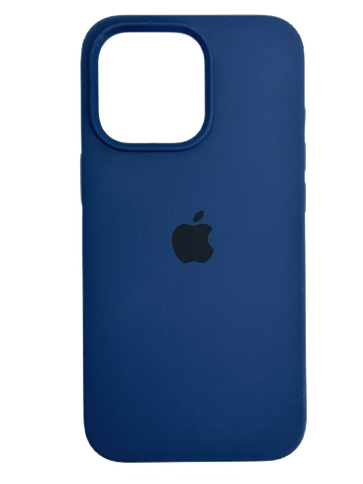 Силиконовый чехол для iPhone 13 Pro с защитой камеры темно-синий