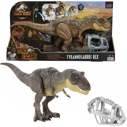 игровые фигурки collecta тиранозавр рекс с добычей xl Динозавр Jurassic World Tyrannosaurus Rex Тираннозавр Рекс топающий, со звуком 57 см GYW84