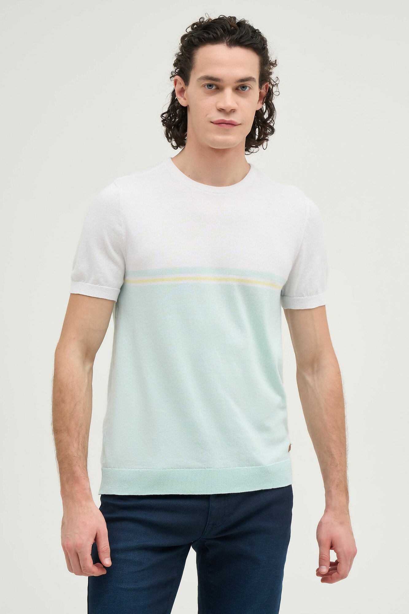 Джемпер U.S. POLO ASSN., размер L, , белый/бирюзовый
