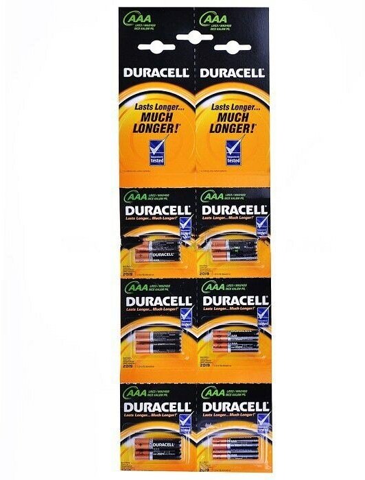 Батарейки комплект 12 шт, DURACELL Basic, AAA (LR03, 24А), алкалиновые, мизинчиковые, блистер 12 шт. — фото 1