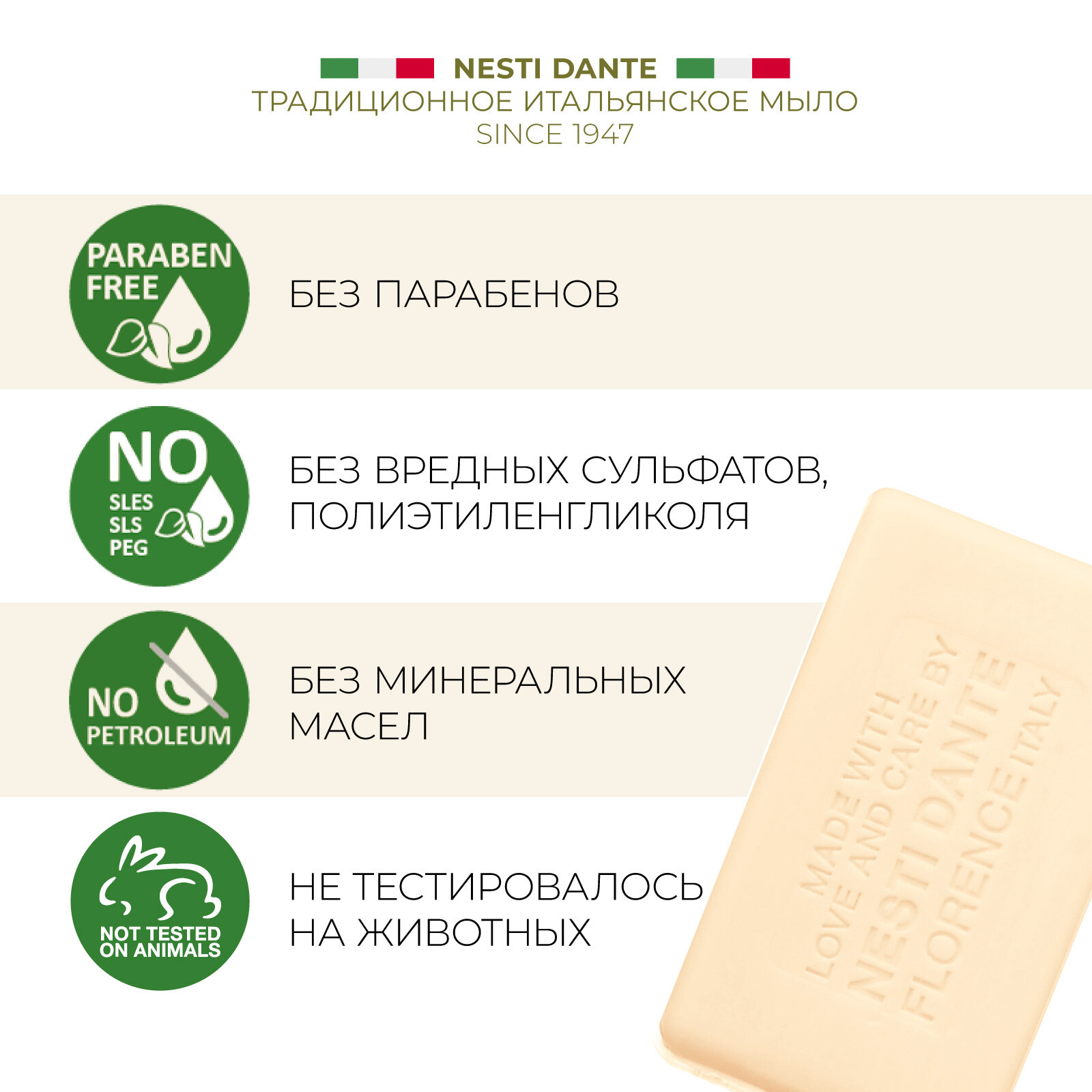 Изображение Мыло туалетное твердое NESTI DANTE Лимон и бергамот / Citron and bergamot, 250 г