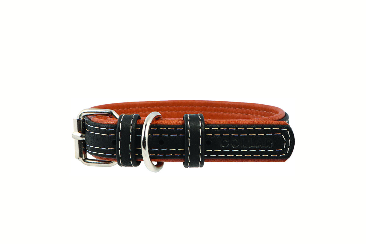 Collar Soft Soft черный верх ошейник кожа черный 38-50 см (1 шт)