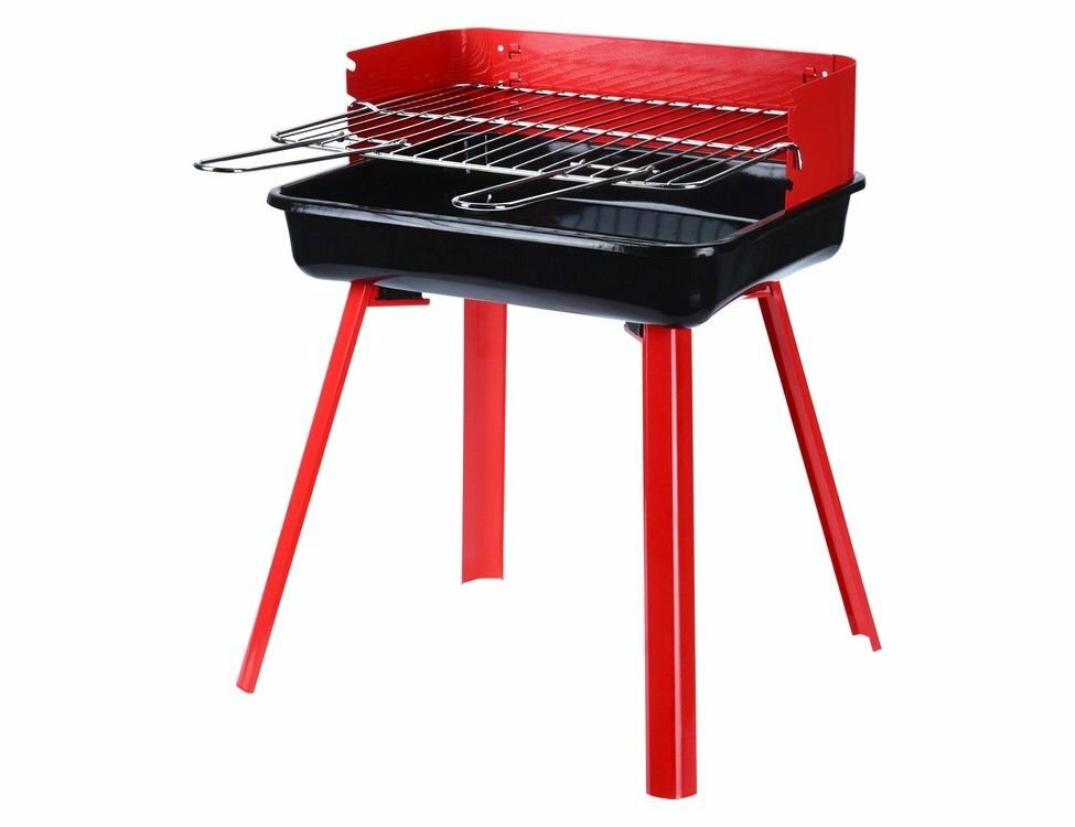 Портативный мангал на углях, ЖАР!' хромированный, красный с чёрным, 36х31х45 см