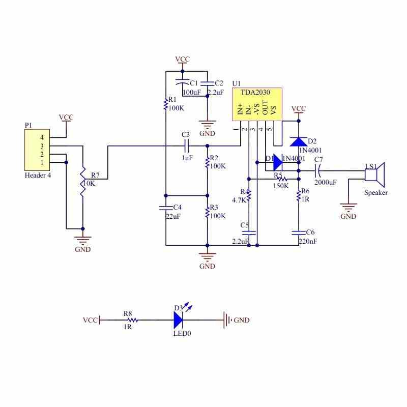Аудио усилитель моно 1*18W на TDA2030 питание 6-12V — фото 1