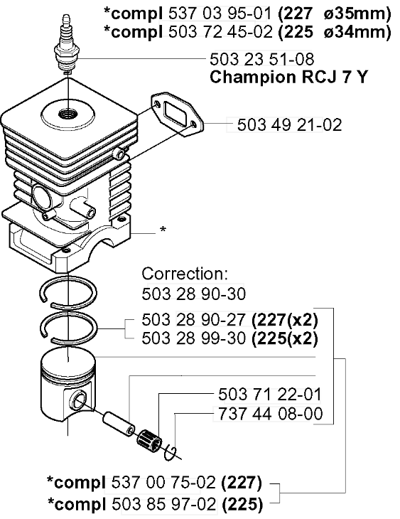 Поршневая группа Х325 5370395-01