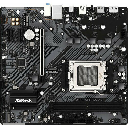 Материнская плата Asrock A620M-HDVM2 SocketAM5 AMD A620 2xDDR5 mATX AC97 8ch71 GbLAN RAIDHDMIDP 879900₽