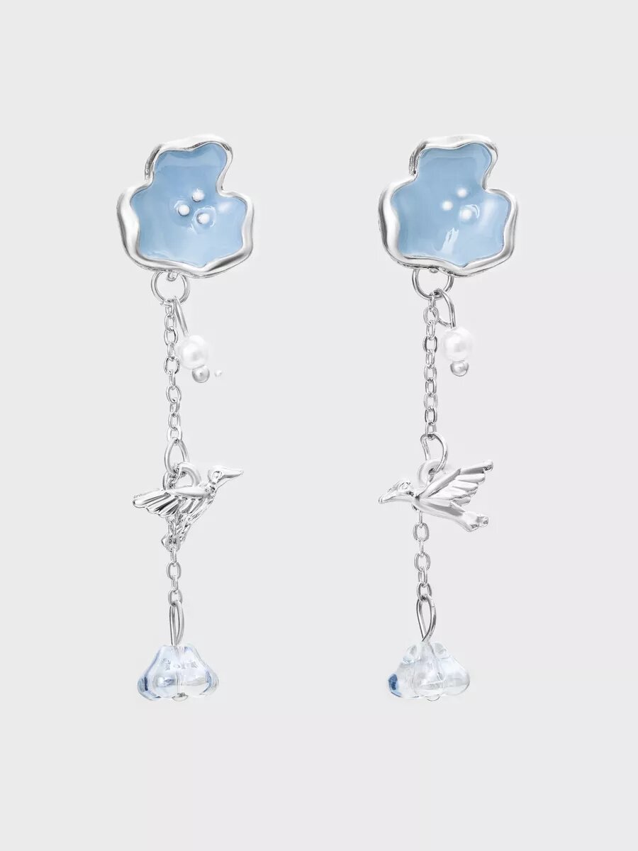 Серьги непарные be self true, эмаль, жемчуг имитация, акрил