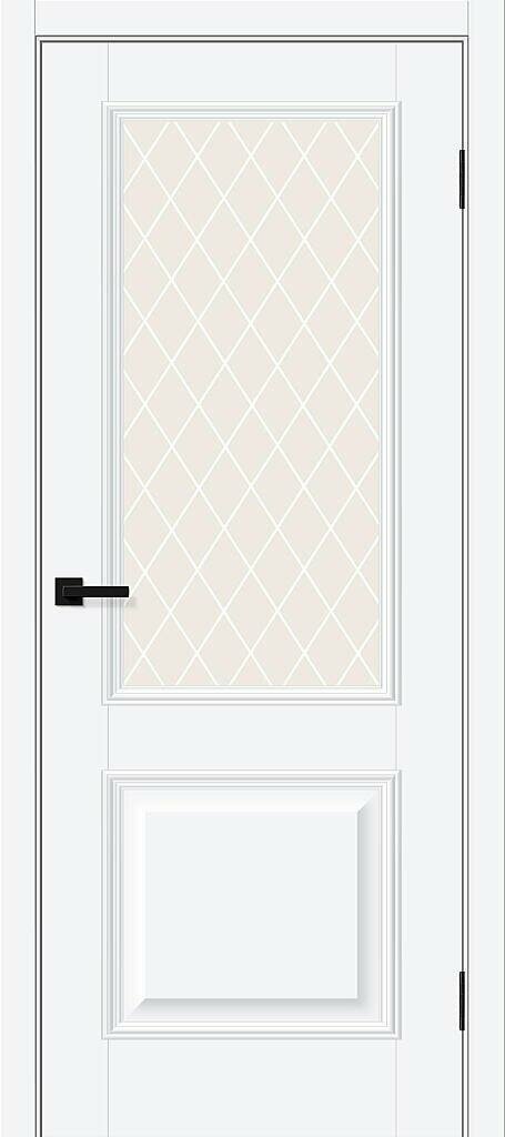 Дверь Классик-13 White Silk White Сrystal elPORTA Браво 200*90