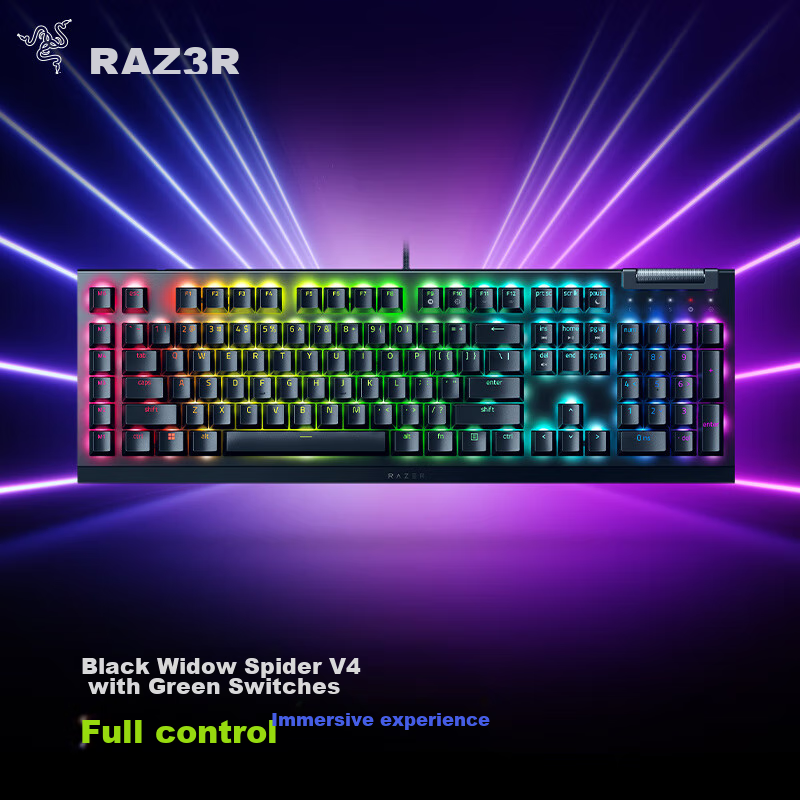 Игровая механическая клавиатура Razer BlackWidow V4 X, черная, RGB-подсветка, зеленый переключатель