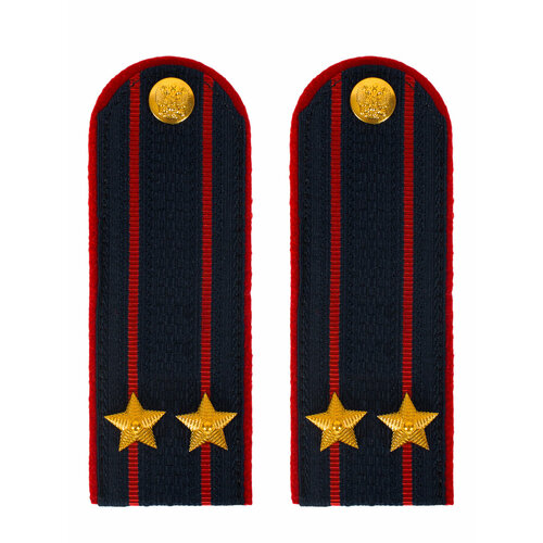 Погоны Полиция в сборе на китель темно-синие Подполковник картон 13см