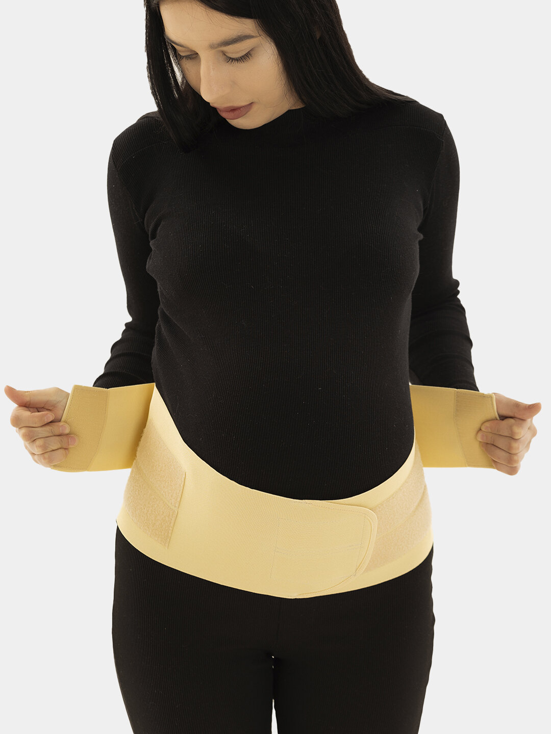 Бандаж Makon Mirzo, эластичный, для беременных, бежевый, 80-100 — фото 1