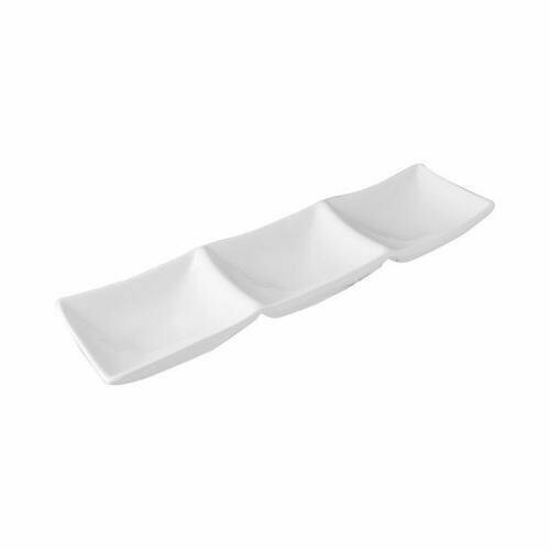 Менажница 3 отделения "Кунстверк", фарфор, высота 25, длина 350, ширина 105мм, белый