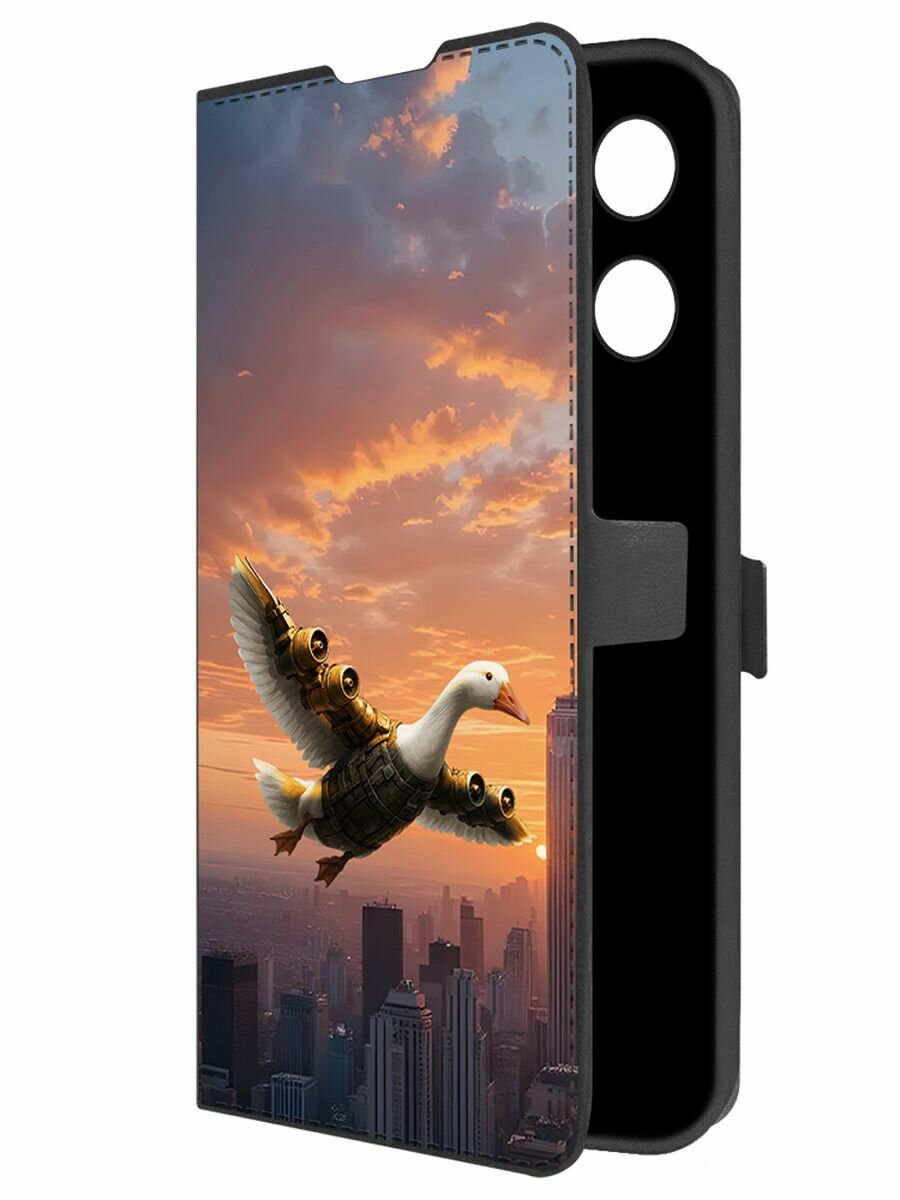 Чехол-книжка Krutoff Eco Book для TECNO Spark 30 Pro Бомбомбини Гусини (черный)