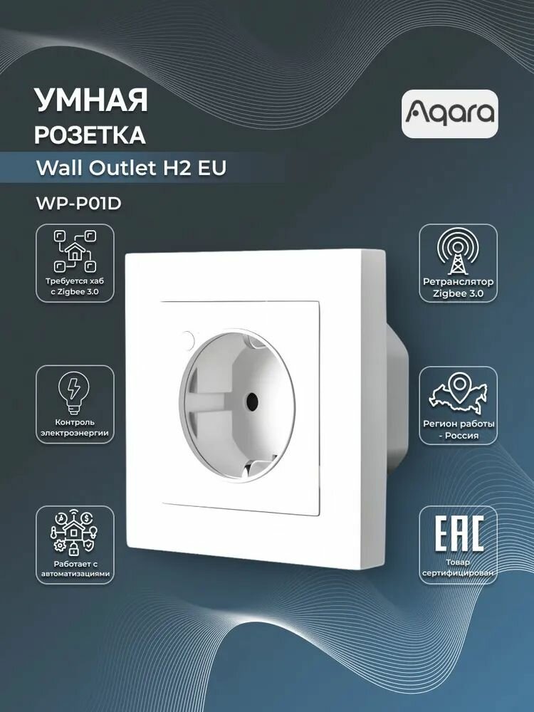 Умная встраиваемая розетка Aqara Wall Outlet H2 (WP-P01D)
