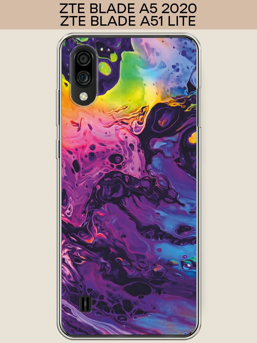 Чехол на ZTE Blade A51 lite/A5 (2020) / ЗТЕ Блэйд А51 Лайт/А5 2020 с принтом ACID fluid