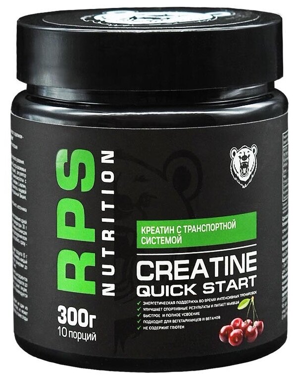 Creatine QUICK START RPS Nutrition . Банка 300 гр. Вкус: Вишня