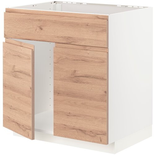 Шкаф для кухни ИКЕА МЕТОД, (ШхГхВ): 80х62.1х80 см, белый/воксторп под дуб