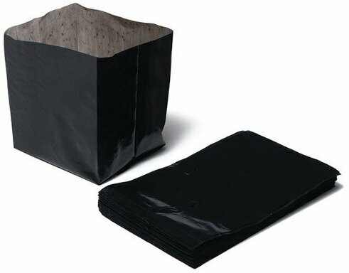 Пакет для рассады 0.6 л 8 x 14 см полиэтилен толщиной 50 мкм с перфорацией чёрный 50 шт.