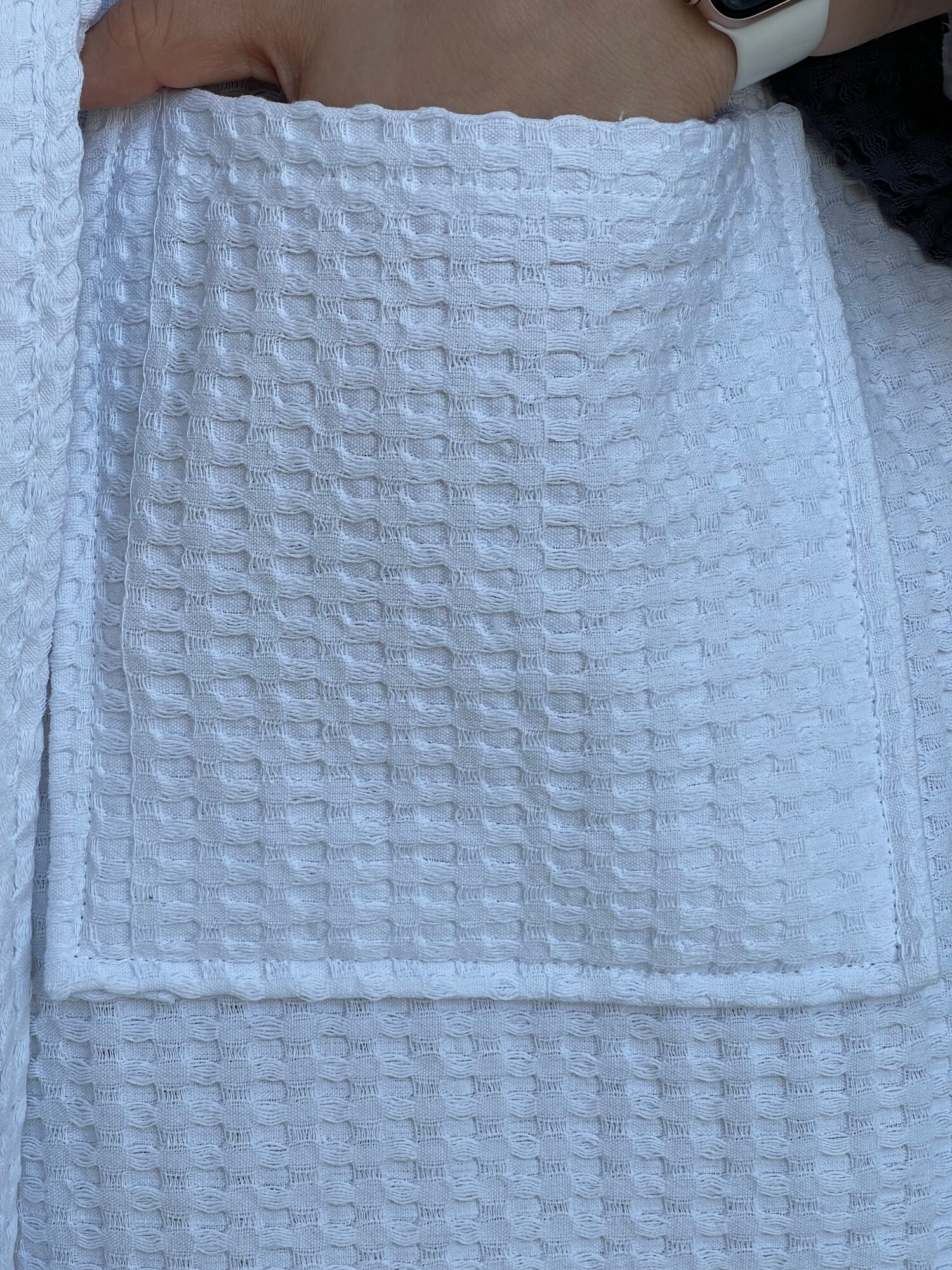 Халат женский банный вафельный белый JAN TEX, размер 6XL(58-60) - фотография № 13