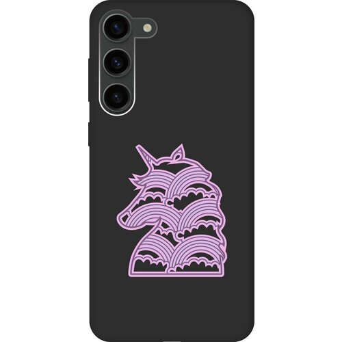 Матовый чехол Rainbow Unicorn для Samsung Galaxy S23+ / Самсунг С23 Плюс с 3D эффектом черный матовый чехол lady unicorn для samsung galaxy s23 самсунг с23 плюс с 3d эффектом розовый