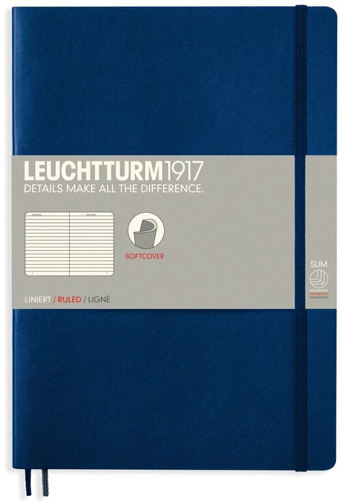 Записная книга Leuchtturm1917 349300 темно-синий B5, 60 листов, темно-синий