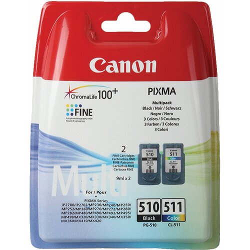 Картридж струйный CANON (PG-510/CL-511) PIXMA MP240/250/260/MX320, оригинальный комплект 2 цвета, 264 страницы, 2970B010
