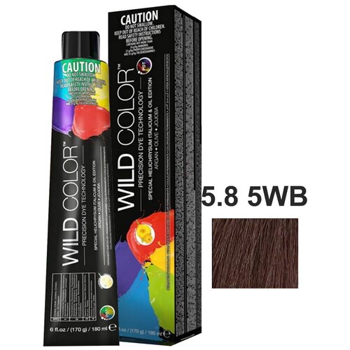 Крем-краска AMMONIA FREE для окрашивания волос WILD COLOR 5.8 5WB светло-каштановый теплый карий 180 мл