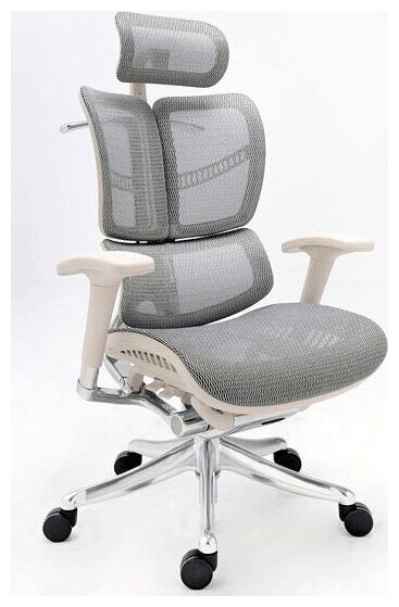 Кресло Expert Fly с выдвигаемой подножкой Металл Серый Серый - фотография № 7